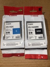 Canon PFI-102MBK Matte Black Ink And PFI-102C Cyan Ink - Total Of 2 Cartridges picture