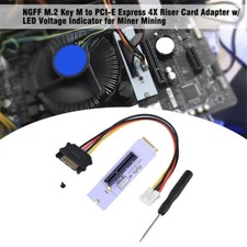 2Pcs NGFF M2 to PCI-e 4X 1X Slot Riser Card M Key SSD Port to PCIE Adapter ATA picture