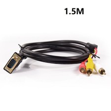 VGA To 3 RCA Male Cable Component AV Adapter Converter PC Video Cable 5FT 1.5M picture