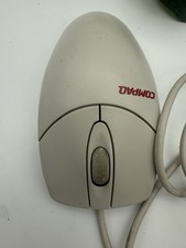 Vintage Compaq Logitech M-S48a PS/2 Ball Mouse Beige Wired Scroll Wheel Retro PC picture
