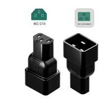 (2Pack) IEC 320 C13 to C20 AC Adapter, IEC 320 C20 Male to C13 Female Adapter picture