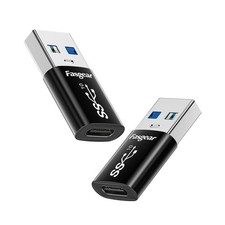 Fasgear USB to C Adapters 2 Pack Double Sided 10Gbps 2 Black (Upgraded) picture