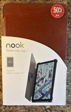 NEW NOOK SMART FOLIO COVER W/TAB NOOK 10.1” TABLET CINNAMON BROWN BARNES & NOBLE picture
