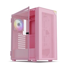 AL800 Pink Full Tower PC Case - Tempered Glass, ARGB Fans, E-ATX Support picture