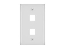 Monoprice 1-Gang Wall Plate for Keystone, 2-Port, White, picture