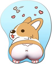 Anime Corgi dog butt 3D Mouse Pad with Wrist Rest Mousepad for Office PC Laptops picture
