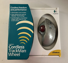 Logitech Cordless Trackman Wheel Computer Mouse, NIB, FACTORY SEALED. NEW 2002 picture