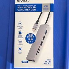 Vivitar USB-C 6-in-1 Aluminum Hub SD/MicroSD/SDHC Reader HDMI VIVRW7320 picture