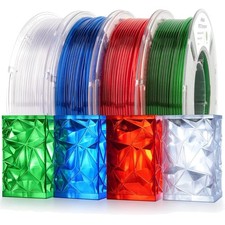 Light Transmission PETG Filament 3D Printer 1.75mm 4 Color Bundle Vacuum Sealed picture