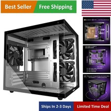 Stylish Black Micro-ATX Case with 270° Glass Panel & Excellent Cooling picture