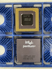 Intel Vintage Ceramic Pentium GOLD Pin Socket 5/7 CPU 75 90 100 120 133 150 166 picture