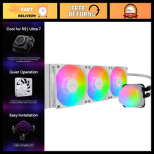 360mm AIO Liquid CPU Cooler, ARGB RGB Lighting, Efficient Cooling System, White picture