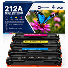 212A Toner 4Pack (BK/C/Y/M) with Chip for 212A 212X MFP-M578 M554 Printers picture