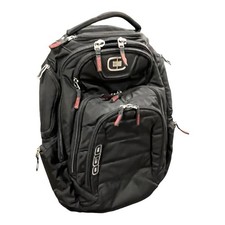 Ogio Renegade RSS 17 Laptop Backpack Multi Pocket Black Red Logo Zip Pulls 19x16 picture