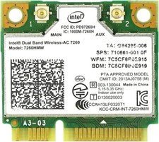 710661-001 HP EliteBook 840 Zbook 14 15 17 Intel 7260 AC 876M Wireless Wlan card picture