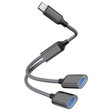 USB C Male to Dual USB Female Adapter, USB C to USB Splitter, Type C to USB a OT picture