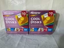 Two (2x) Memorex Cool Disks 3.5 inch Computer Floppy 10 Pack - Brand New - 3D picture