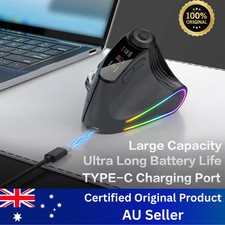 Backlit Wireless Ergonomic Mouse Bluetooth 2.4G Rechargeable w/ Smart Scroll picture