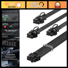 600W PCIe 5.1 GPU Power Cable 16pin (12+4) 12VHPWR for Graphics Card - Black picture