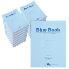 Exam Blue Books 11 x 8.5 4 Sheets Wide Ruled Roaring Spring School picture