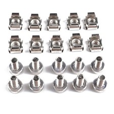 10Pcs Metal Nickel-Plated M5 Cage Nuts With Screws For Square Hole Racks Cabinet picture
