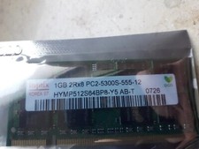 1GB DDR2 RAM 2Rx8 PC2-5300S 200-Pin SO-DIMM 'Hynix HYMP512S64CP8-Y5 AB-T' picture