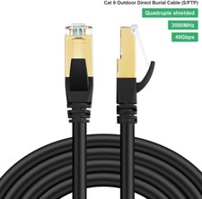 [Fast 40Gbps]3 6 25 50ft CAT 8 Ethernet Cable Shielded Network LAN RJ45 Cord Lot picture
