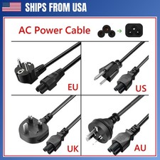 1.5m 3 Prong AC Power Cable EU US AU UK To C5 3 Pin Plug Connector Wire High picture