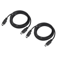 2Pcs PS/2 Mouse and Keyboard Cable 6P 6.56 Feet Male to Male Black picture