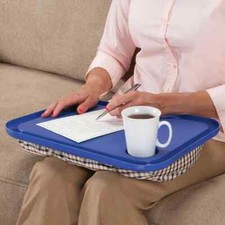 Lap Tray Table Foam Beanbag Cup Holder Portable Desk Cushioned Support Snack picture