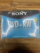 Sony DVD+RW 4.7GB 120 Min 1x-4x AccuCORE Rewritable Discs 10-Pack (NOS) Sealed picture