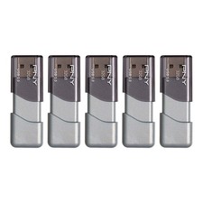 PNY Turbo Attaché 3 32GB USB 3.0 Flash Drives 5-Pack Silver Sliding Collar picture