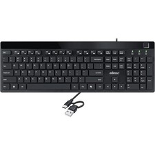 Wired USB Low Profile Desktop Keyboard with Built-in Fingerprint Reader Black picture