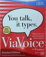 NEW IBM ViaVoice for Windows Release 10 Std Ed, w/ Stereo Headset Mic, CD picture