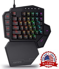 Teclado Mecánico Para Juegos RGB Con Una Sola Mano 42 Teclas Tipo C Negro US NEW picture