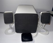 Dell AY410 2.1 Computer Speakers + Subwoofer Satellites + Volume Control Pod 4pc picture