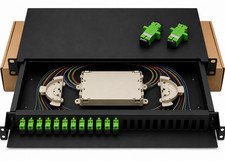 12 Port SC/APC Fiber Patch Panel Full Solution w/ Splice Tray & 12 Green Adapter picture