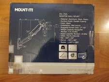 New Mount-It Height Adjustable Monitor Wall Mount Arm for 13