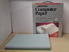 1991 Memorex Tractor Computer Paper 1000 Continuous Sheets 20 lb. 9.5x11