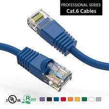 15 Pack of 1.5Ft CAT6 UTP Ethernet Network Booted Cable Blue picture