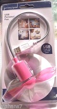 Pink USB PersonalFlexible Mini Cooler Fan by Principal, USB 1.1 or 2.0 Sealed picture