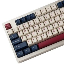 126 Keys Blue White Red Keycaps, PBT Double Shot Cherry Profile Keycap Set, C... picture