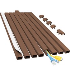 Yecaye Cord Covers for Wires on Wall, 113in, W0.95in H0.55in, Brown picture