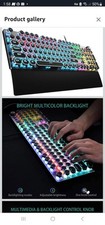 AULA F2088 Typewriter Style Mechanical Gaming Keyboard Blue Switches,Rainbow ... picture
