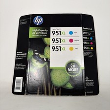 HP 951XL Ink Cartridges Cyan Magenta Yellow 3-Pack Genuine Original EXPIRED 2015 picture