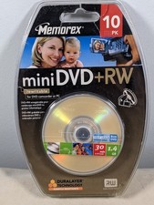 Memorex Mini DVD+RW 10 Pack Single Sided DVD Camcorder Discs NEW Open Package picture