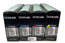 LEXMARK 4 Original Toner Black Cyan Magenta Yellow C734/X734/C736/X736/X738 picture