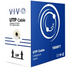 VIVO 1,000ft Bulk Cat6 LAN Network Ethernet Cable / Wire UTP Cat-6 Grey 1000 ft picture