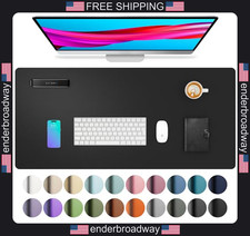 Aothia Non-Slip Waterproof PU Leather Desk Pad Protector for Mouse, Writing picture