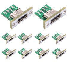 Teansic 10PCS Type C Female Socket Converter C with white baffle, White picture